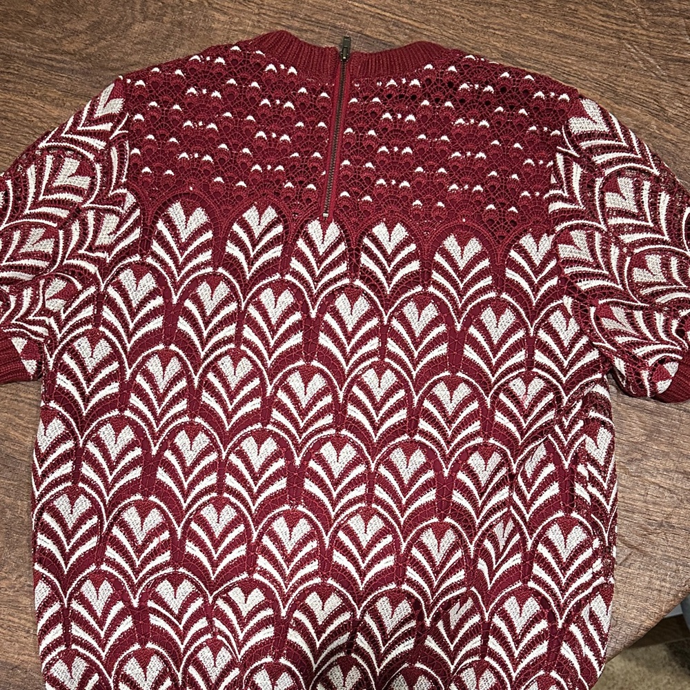 Anthropologie Daniel Rainn Lace Red and White Top XS - Picture 6 of 11